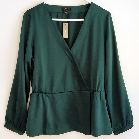 J. Crew Criss Cross Long Sleeved Top - Picture 2 of 6